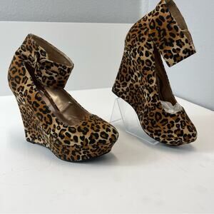 Animal Print Wedge Platform Round Toe Shoe